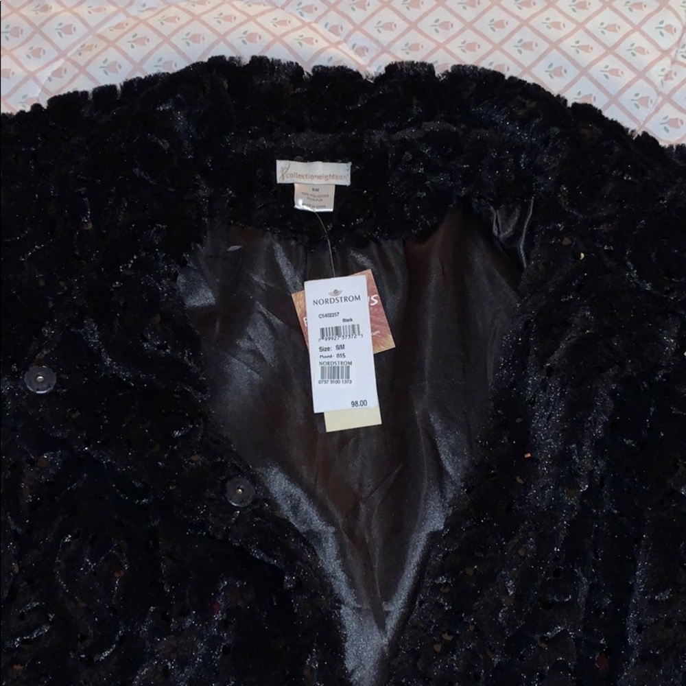 Very soft black fur dress up jacket